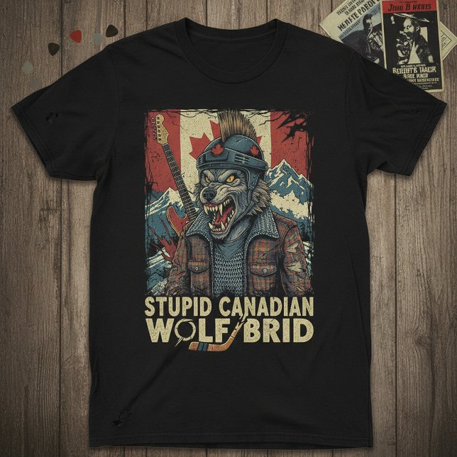 Stupid Canadian Wolf Bird funny hockey humor shirt (Creator Uploaded)