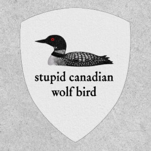 Stupid Canadian Wolf Bird Hockey Romance for Hocke Patch