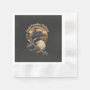 Stupid Canadian Wolf Bird Napkins