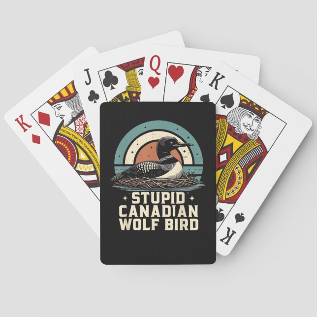 Stupid Canadian Wolf Bird  Poker Cards (Back)