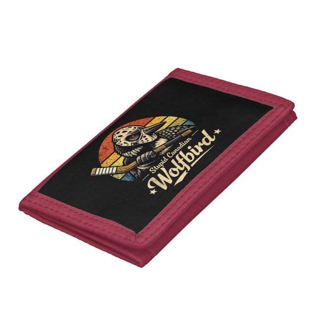 Stupid Canadian Wolf Bird  Trifold Wallet (Bottom)