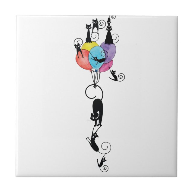 STUPID CATS 1 CERAMIC TILE (Front)