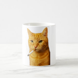 Stupid Cool Funny Cat Meme Smoking Cat cigarette Coffee Mug