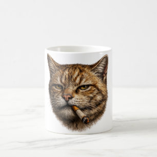 Stupid Cool Funny Cat Meme Smoking Cat cigarette Coffee Mug