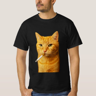 Stupid Cool Funny Cat Meme Smoking Cat cigarette  T-Shirt