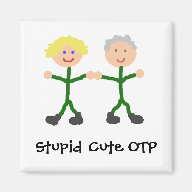 Stupid Cute OTP Sam/Jack magnet (Front)