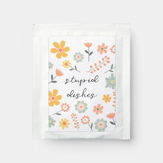 Stupid Dishes Tea Towel, Funny Kitchen Decor, Kitc Bag Drink Mix (Front)