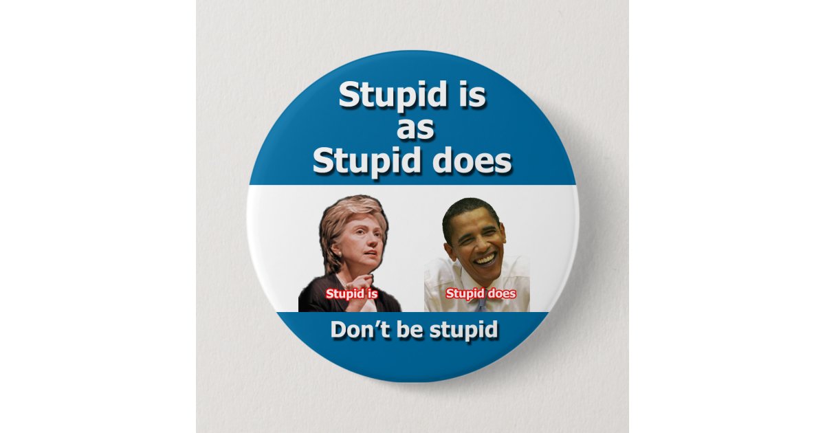 Stupid is as Stupid Does Button Zazzle