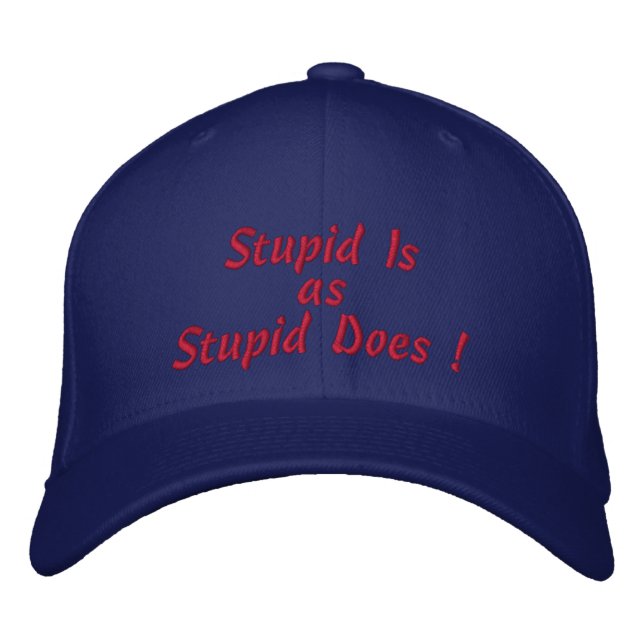 Stupid Is, as, Stupid Does ! Embroidered Baseball Cap (Front)