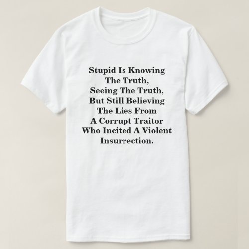 Stupid Is Knowing The Truth  Believing The LIes T_Shirt