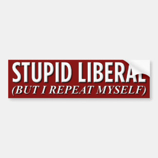 Stupid Liberal Bumper Stickers - Car Stickers | Zazzle