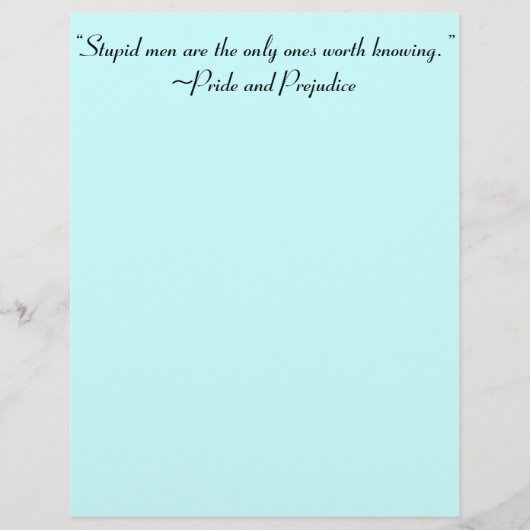 Stupid Men Worth Knowing Jane Austen Quote (Front)