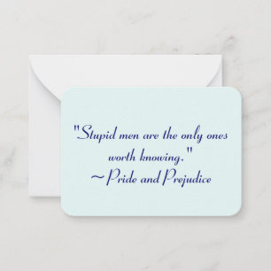 Stupid Men Worth Knowing Jane Austen Quote Note Card