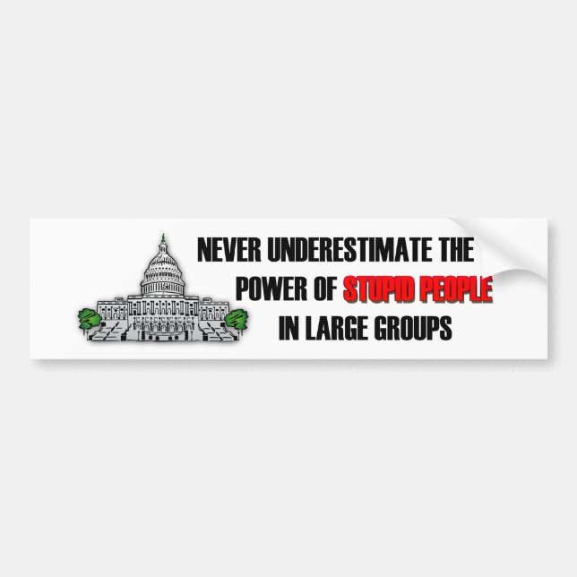 Stupid People in Washington DC Bumper Sticker (Front)