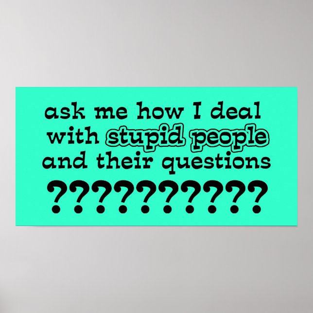 Stupid Questions Funny Poster Humor (Front)