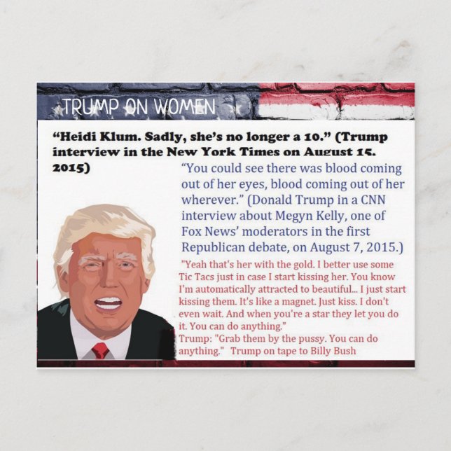 Stupid Things Trump has said Postcard Souvenir (Front)