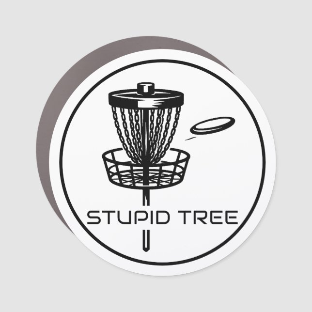 Stupid Tree Disc Golf Car Magnet (Front)