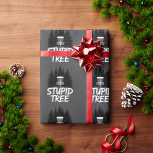 Stupid Tree Disc Golf Funny Frisbee Golf Golfer Wrapping Paper