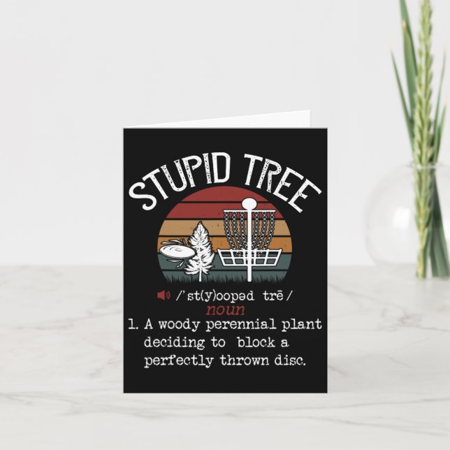 Stupid Tree Disc Golf Funny Gift Frisbee Vintage  Card (Front)