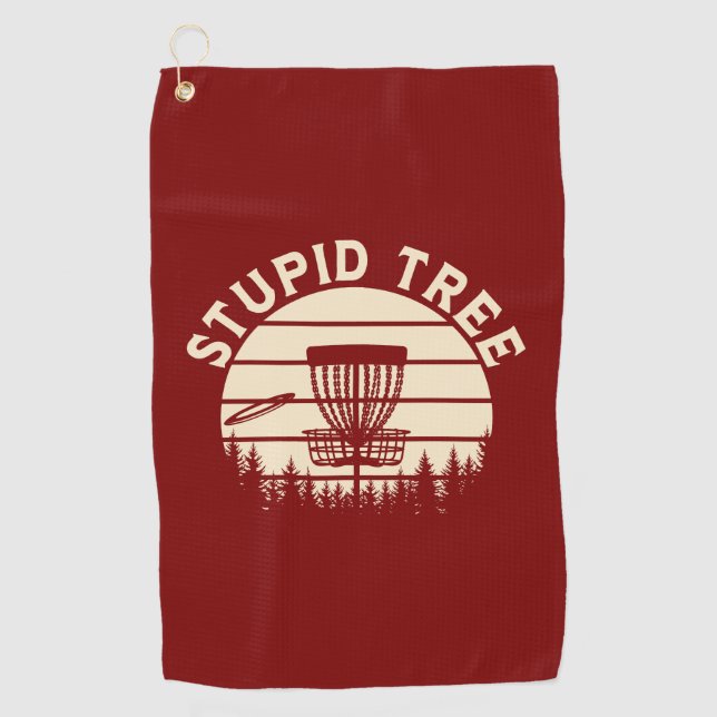 Stupid Tree Funny Disc Golf Sports  Towel (Front)
