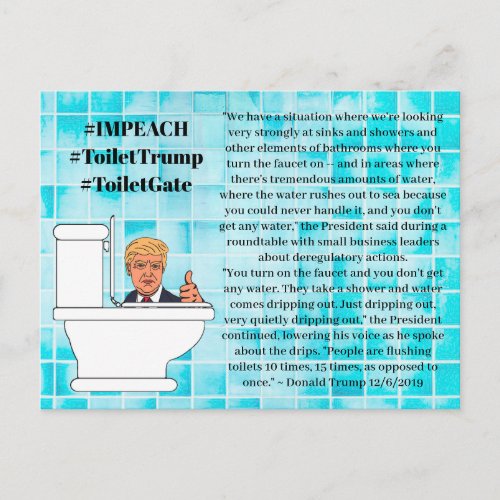 Stupid Trump Quotes Flushing Toilets 15 Times Postcard
