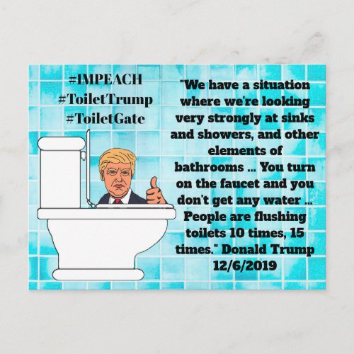 Stupid Trump Quotes Flushing Toilets 15 Times Postcard