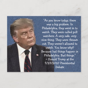 Stupid Trump Quotes Poll Watcher Remarks Postcard