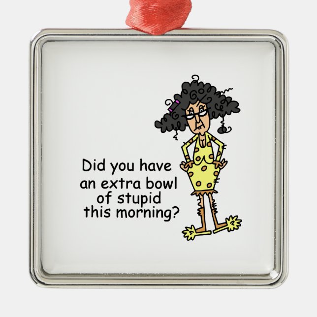 Stupidity Humor Metal Ornament (Front)