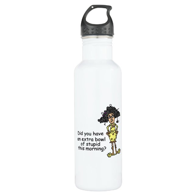 Stupidity Humor Stainless Steel Water Bottle (Front)
