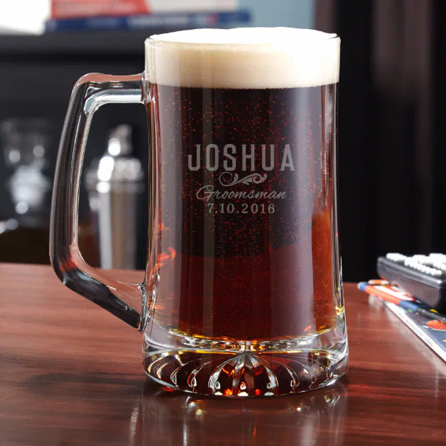 Sturdy and Durable Engraved Large Glass Beer Mug