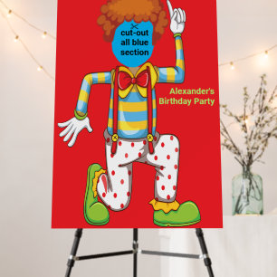Sturdy Clown Photo Booth Cut-out Funny Backdrop  Foam Board