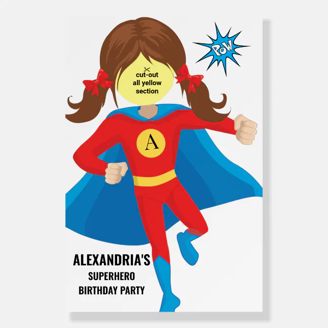 Sturdy Photo Booth Cutout Backdrop Girl Superhero Foam Board Zazzle