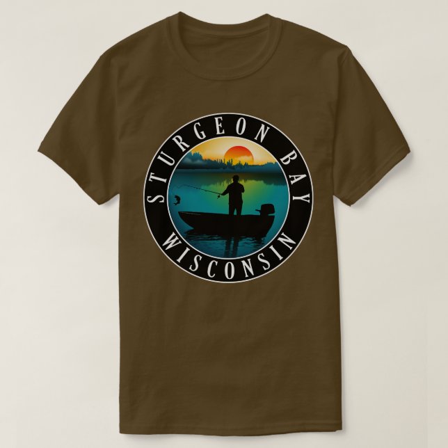 Sturgeon Bay Wisconsin Fishing T-Shirt (Design Front)