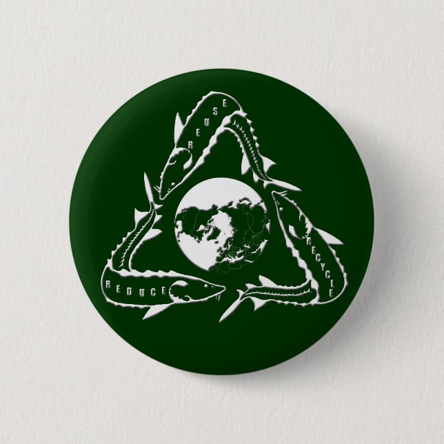 Sturgeon Button - Recycle - white (Front)