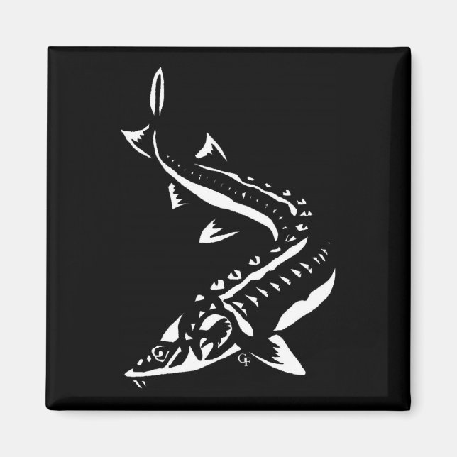 Sturgeon Magnet - Tribal Black (Front)