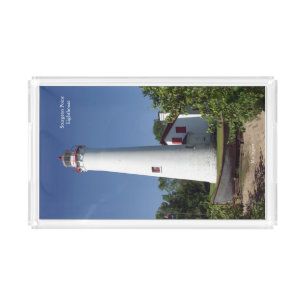 Sturgeon Point Lighthouse & boat acrylic tray