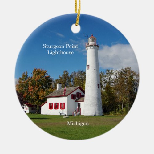 Sturgeon Point Lighthouse circle ornament