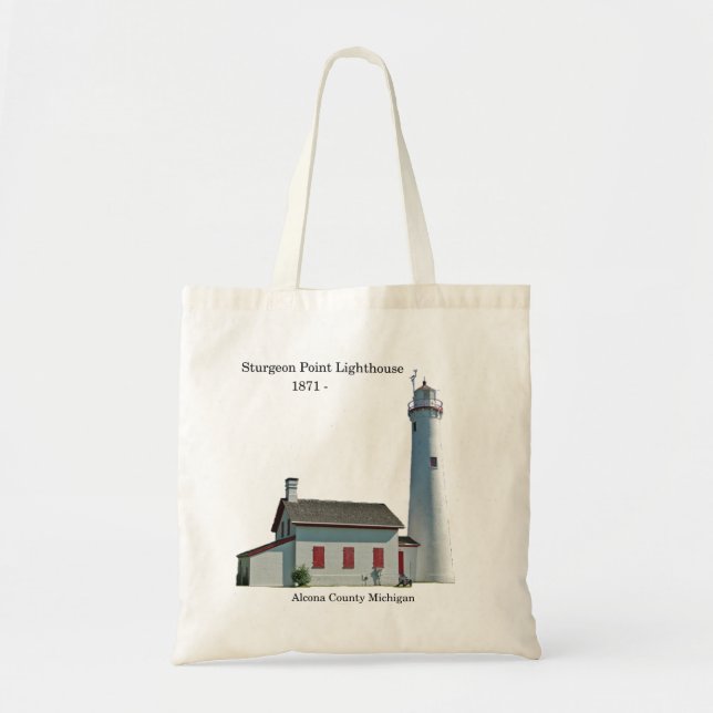 Sturgeon Point Lighthouse cut out tote bag (Front)