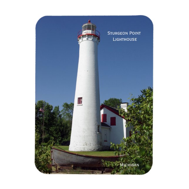 Sturgeon Point Lighthouse rectangle magnet (Vertical)