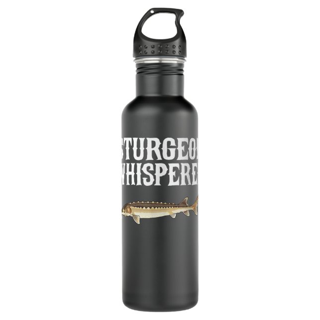 Sturgeon Whisperer Funny Fish Lover  Stainless Steel Water Bottle (Front)