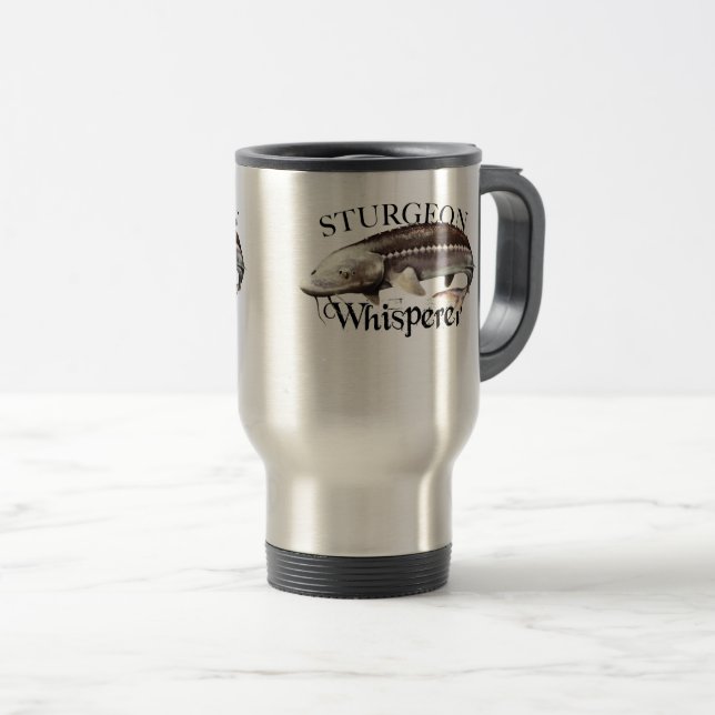 Sturgeon Whisperer Travel Mug (Front Right)