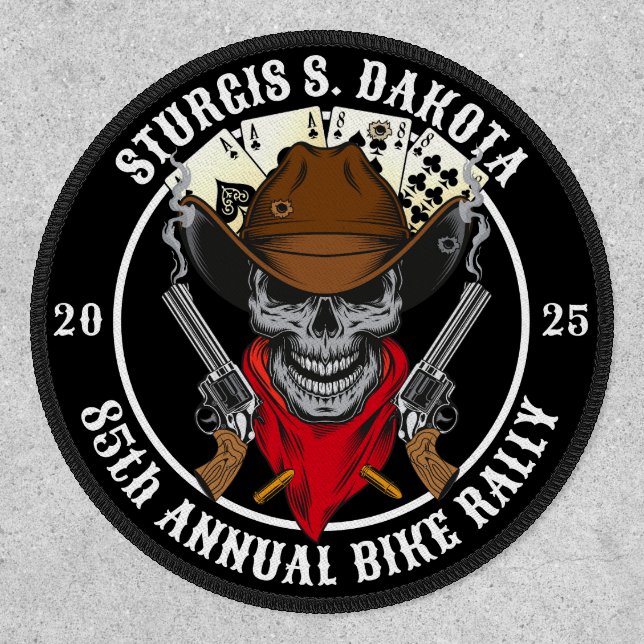 Sturgis 85th Annual Bike Rally 2025 Cowboy Skull Patch (Front)