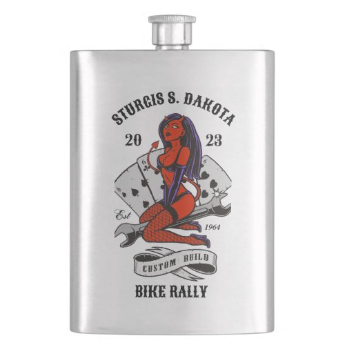 Sturgis Bike Rally 2023 Biker Babe Flask