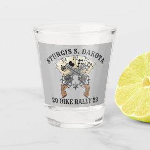 Sturgis Bike Rally 2023 Crossed Guns Shot Glass
