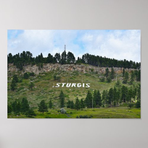 Sturgis Hillside Side South Dakota Poster