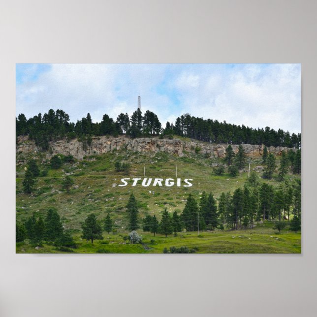 Sturgis Hillside Side, South Dakota Poster (Front)