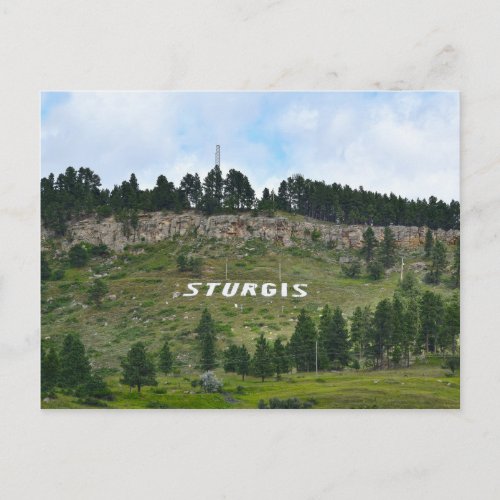 Sturgis Hillside Sign South Dakota Postcard