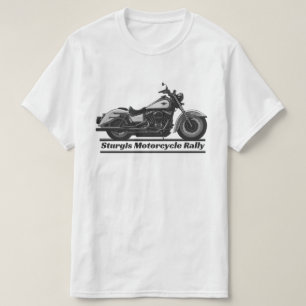 Sturgis Motorcycle Rally Vintage Black And White T-Shirt