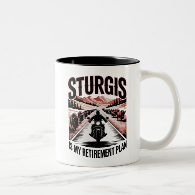 Sturgis Motorcycle Retirement Plan Two-Tone Coffee Mug (Right)
