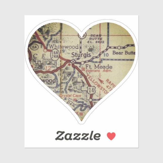 Sturgis Vintage Map Sticker (Sheet)